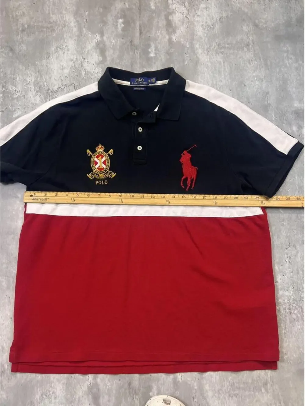Y2K Color Block Polo Shirt Big Pony Ralph Lauren XL